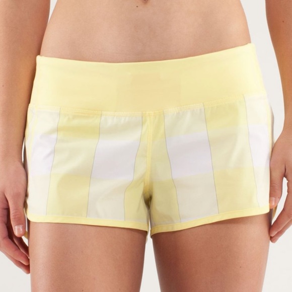 Lululemon Speed Short Gros Gingham Mellow Lemon / Mellow Lemon / Burning Yellow - Picture 5 of 14